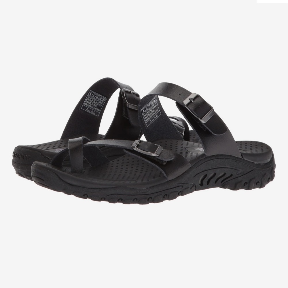 Skechers Reggae Caribbean Sandals in Black - NIB